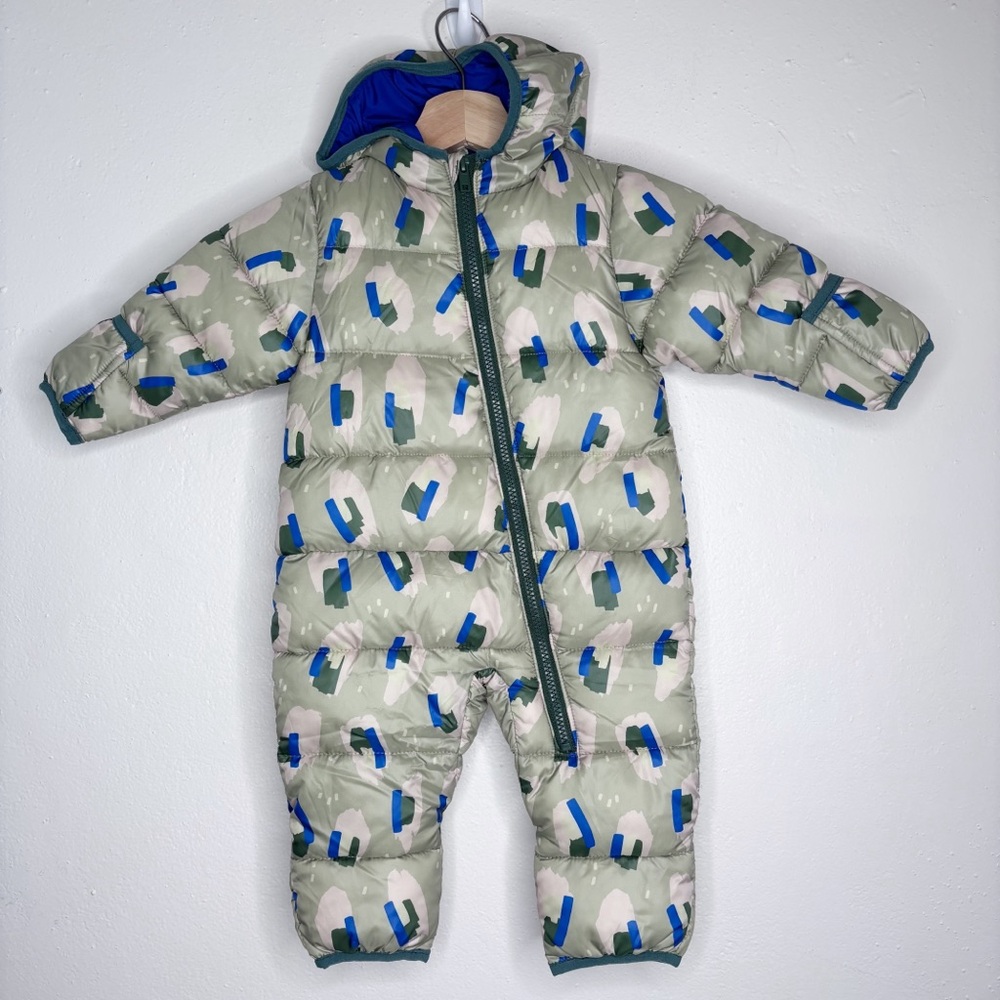Maison Me Infant Sage Pattern Winter Bunting Suit Puffer Size 0-6 Months NWOT